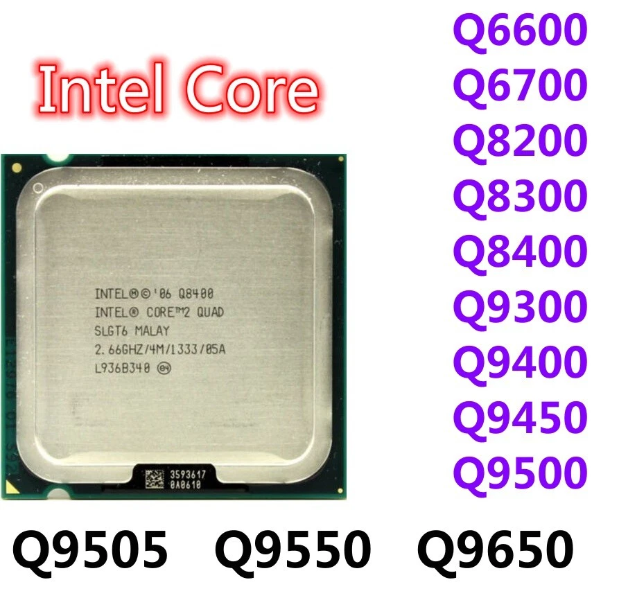Intel Q6600 Q6700 Q8200 Q8300 Q8400 Q9300 Q9400 Q9500 Q9450 Q9550 Q9650 CPU LOT - Image 2 of 2