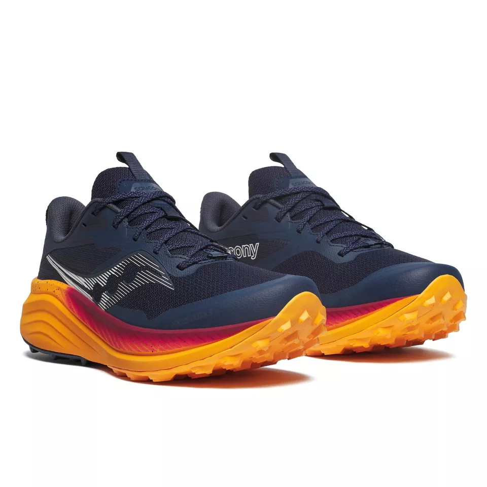 Zapatos Trail-Running - Saucony Xodus Ultra 3 Marino / Peel (Hombre) - Imagen 2 de 4