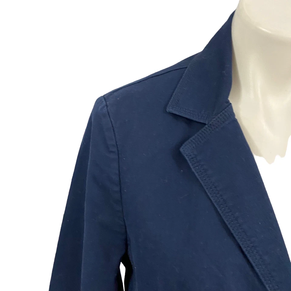 Blazer LL Bean Mujer Chaqueta Azul Mediana Oficina Costera Cápsula de Trabajo Náutico Foto 4 de 4