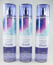  3 Bath  Body Works Purple Cotton Candy Clouds Fragrance Body Spray Mist 8oz