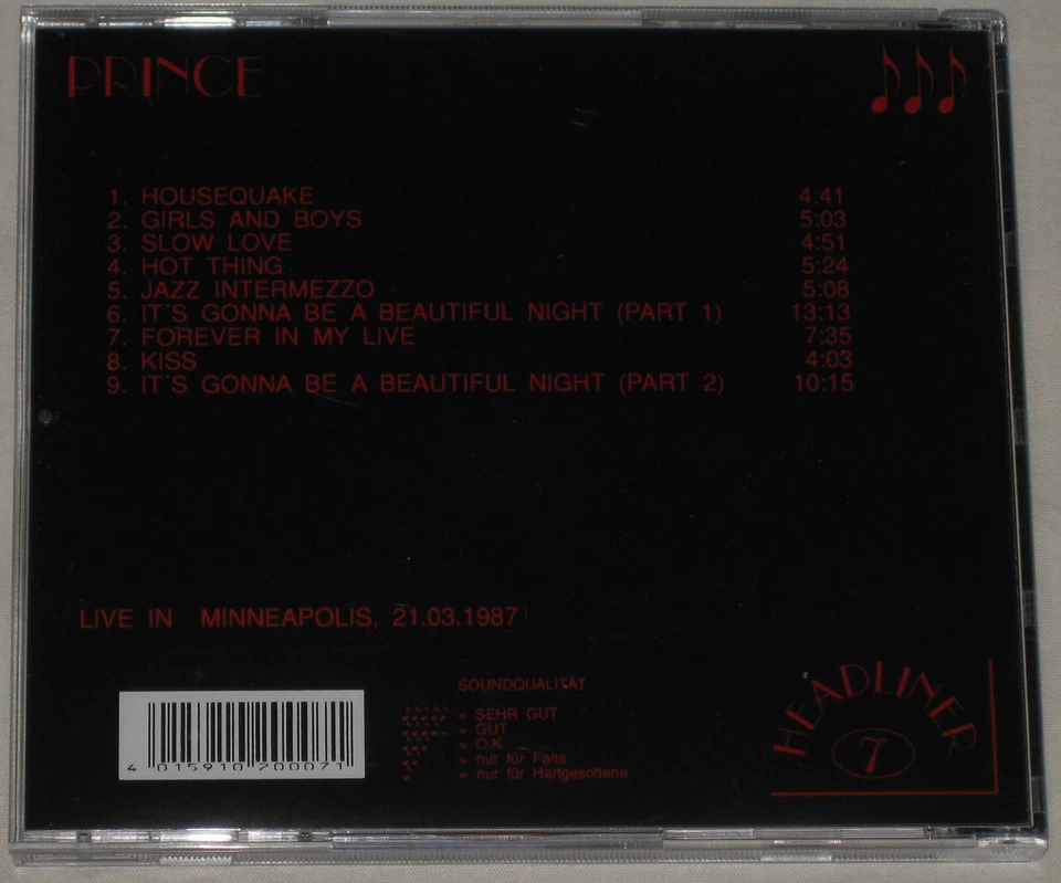 PRINCE - Live in Minneapolis, 21.03.1987 (1CD) - Bild 2 von 3