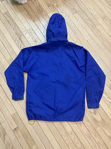 Vintage 90s Eastern Mountain Sports Windbreaker Men's Medium Blue Packable - Picture 9 of 10