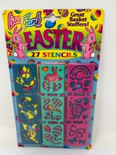 Vintage Lisa Frank 27 Easter Stencils Bunny Chick Flower Cat Butterfly Eggs