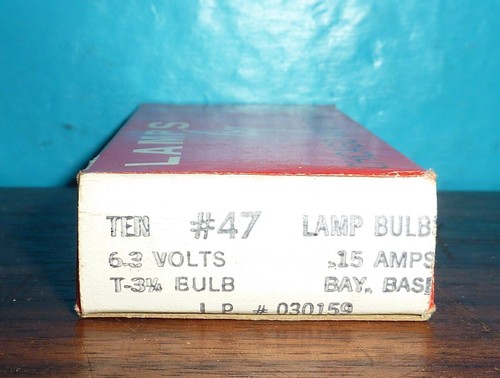 Chicago Miniature #47 Type 47 Lamp Bulbs for Radios 6.3V .15A 10pcs NOS/NIB - Picture 4 of 4