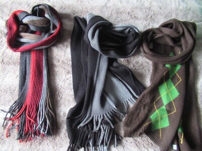 Men's Scarves x3 (Red Herring Primark M&S) UK