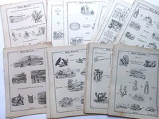 Antique Vtg 1880s Bible Symbols Illustrations Line Drawings Angels Animals Birds