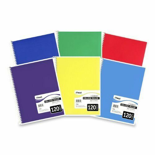 USA BRANDNEU BLAU Met 3 Fächer drahtgebunden College liniertes Notizbuch 120 Blatt - Bild 2 von 4