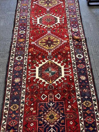 Alfombra de corredor de lana anudada a mano 3'7 x 11'7 S antigua heris caucásica 4 x 12 - Imagen 4 de 13