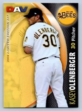 Kasey Olenberger 2008 DAV Salt Lake Bees 117 Angels Minor League Baseball Card