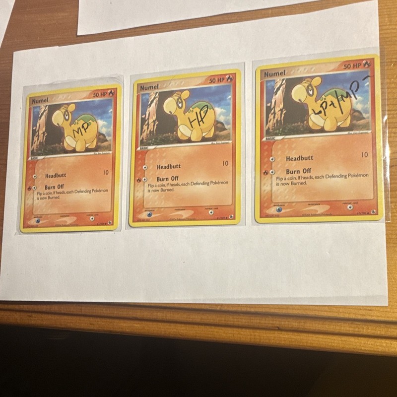 Pokémon TCG Numel 61/109 EX Team Magma vs Team Aqua 2004 English 3 Lot Marked