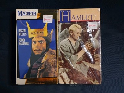 MACBETH (Orson Welles & Roddy McDowall) + HAMLET (Laurence Olivier) VHS - Sealed