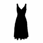 Karen Millen Vintage Black Sleeveless Lace Net V Neck Dress ~ UK 8 US 4 Free P+P