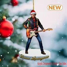 Bruce Springsteen Christmas Acrylic Ornaments Two Sides 3.5 in x 3.5 in