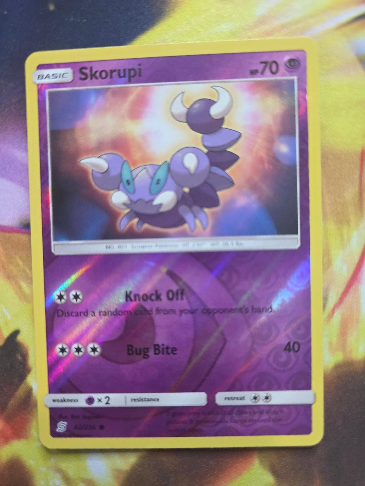SKORUPI 82/236 Common Unified Minds Pokemon Reverse Holo Lightly Played