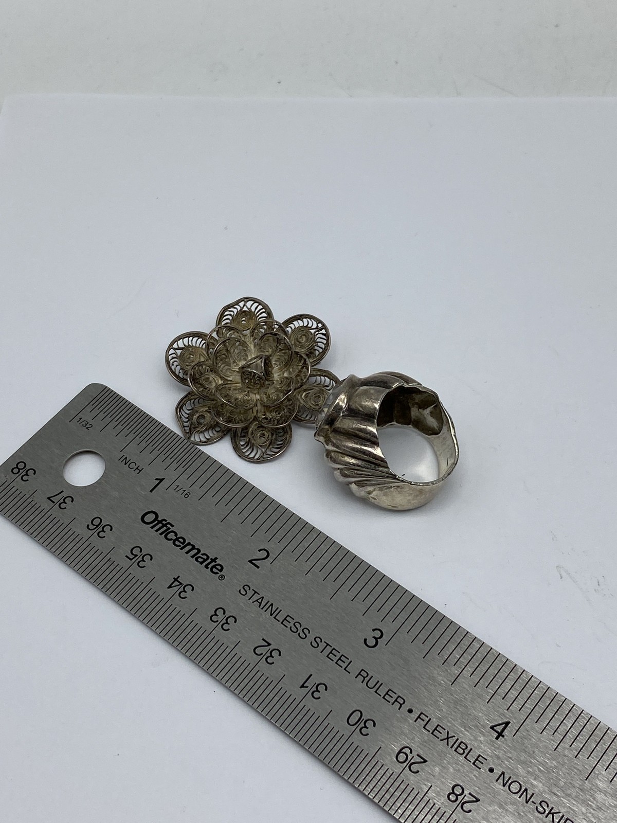 Sterling Silver Assorted Ring/Brooch Jewelry Bund… - image 9