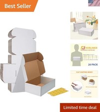 12x8x4 Shipping Boxes Set of 20, White Cardboard Mailer