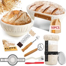 Sourdough Starter Kit - 9" Round 10" Oval Proofing Baskets, Baking Tools Sup