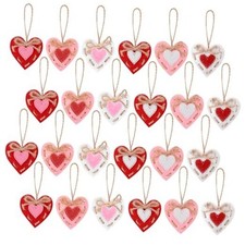 Pcs Valentines Ornaments 2.4 Inch Felt Hanging Decorations for Tree 24 Heart