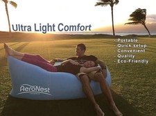 Beach Inflatable Air Lounger Chair Seat Hammock Portable Waterproof Camping