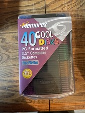 40 New Sealed Vintage Memorex COOL DISKS 2HD 3.5 Floppy Disk 1.44MB - 5 Colors