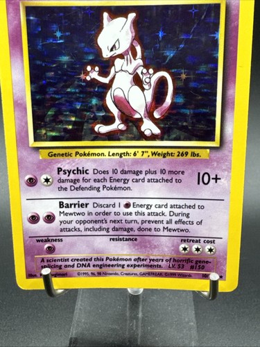 1999 Pokémon TCG Mewtwo Base Set 10/102 Holo Unlimited Holo Rare - Picture 3 of 24