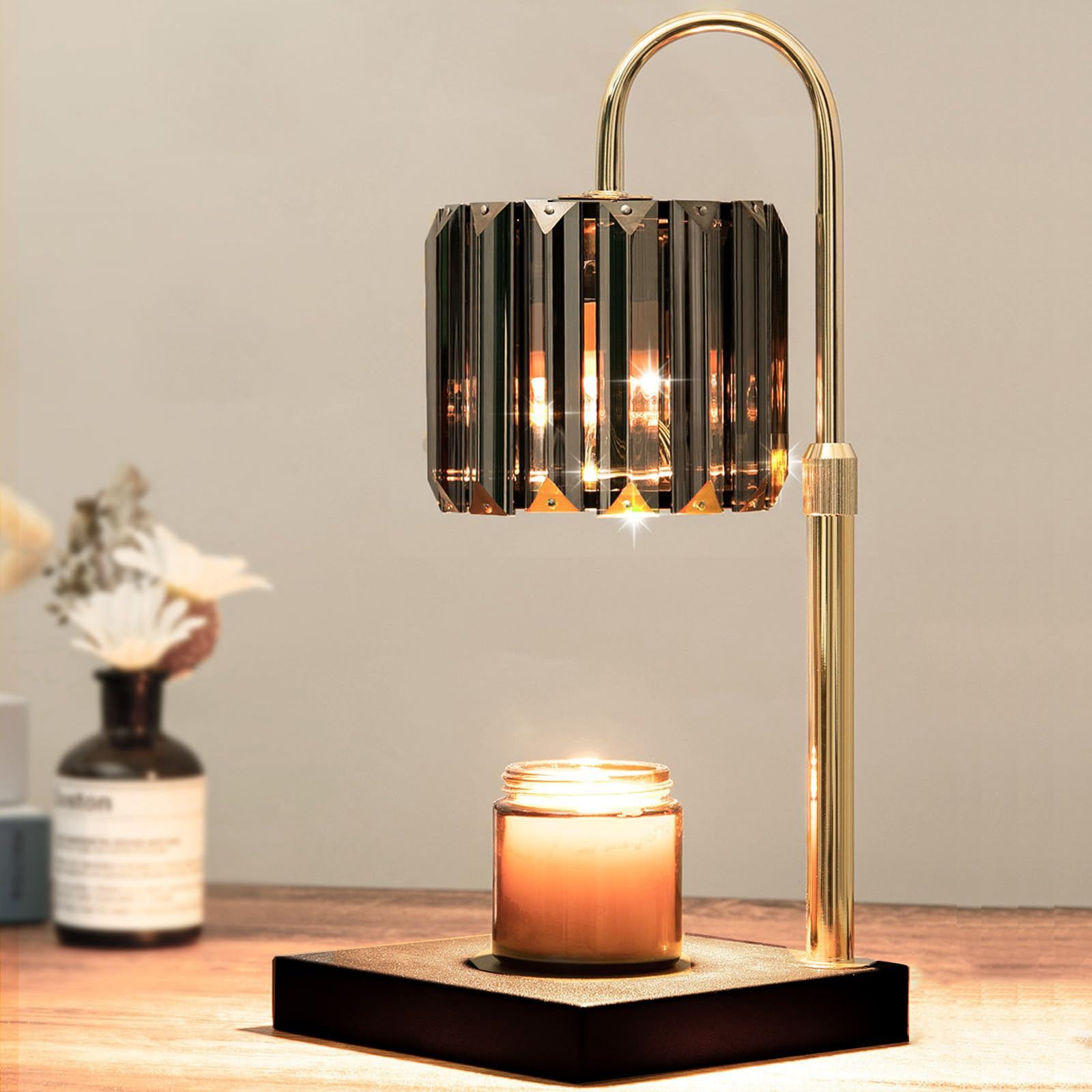 Dimmable Candle Warmer Lamp with Adjustable Height & Timer-image
