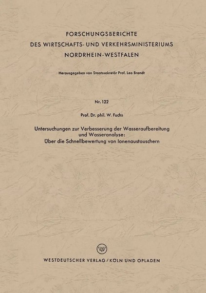 Untersuchungen Zur Verbesserung Der Wasseraufbereitung Und Wasseranalyse:...-image