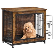 27.2" Dog Crate Furniture, Indoor Dog Cage Side End Table, M Pet Wood Kennel ...