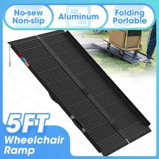 5ft Folding Aluminum Wheelchair Ramp Portable Mobility Scooter Non-Slip 600LBS