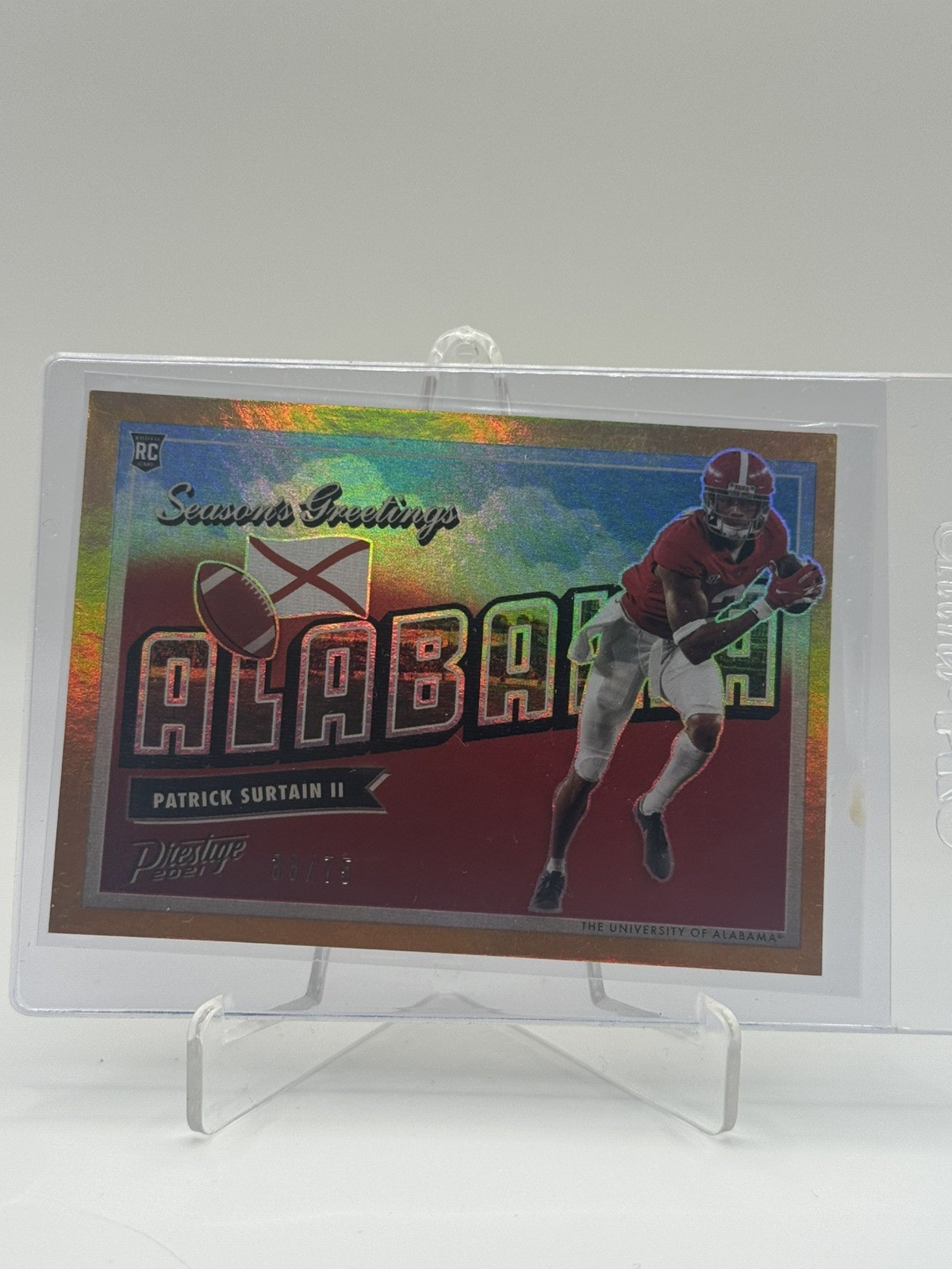 Patrick Surtain II Panini Prestige Season's Greetings #SG15 Xtra Points-Autograph-Orange