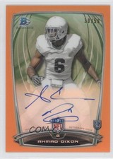 2014 Bowman Rookie Chrome Refractor Orange Border 30/50 Ahmad Dixon Auto 0p10