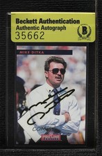 BAS 1992 Pro Line Profiles Mike Ditka #487 Beckett Auth Sticker Auto HOF ur8