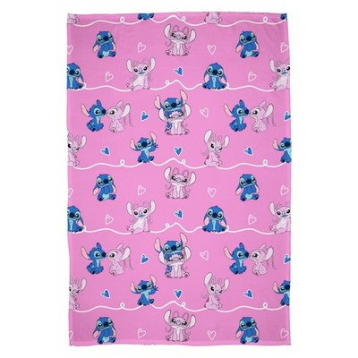 Disney Lilo & Stitch Fleecedecke rosa Kinder Mädchen Engel Überwurf 100 cm x 150 cm