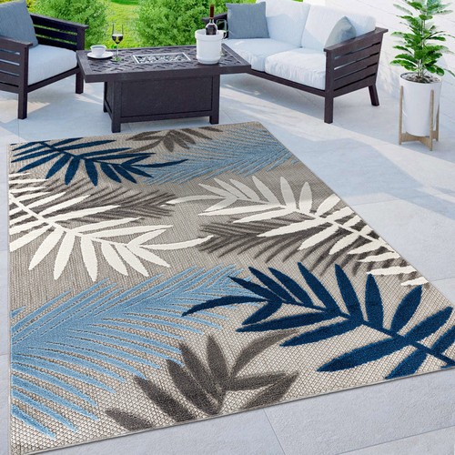 Rugshop Outdoor Rugs 8x10 Evora Palm Frond Indoor Outdoor Carpet Rug Patio Rugs - Picture 7 of 10