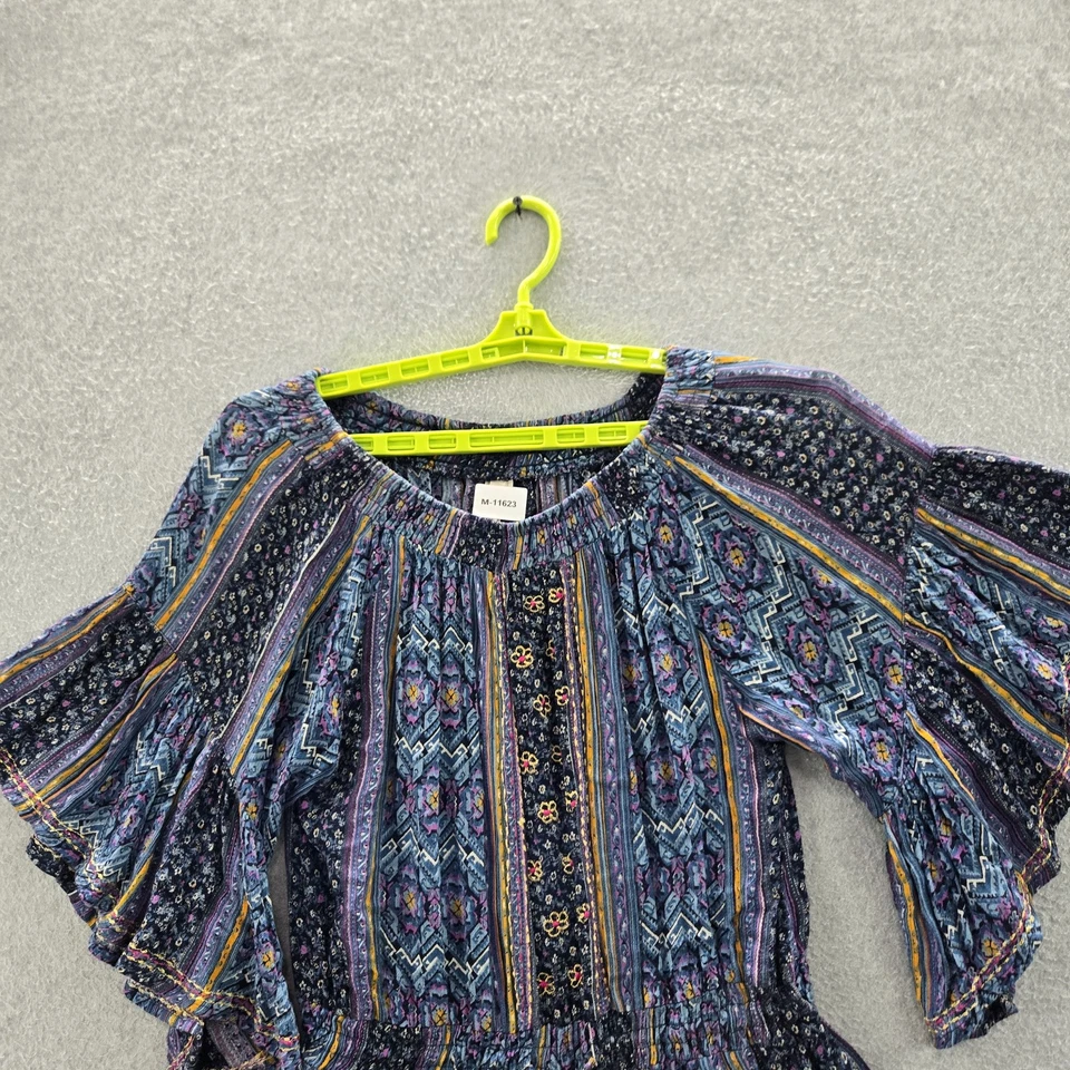 Raga Mujer Mameluco M Azul Floral Antropologías Fuera del Hombro Bohemio Foto 4 de 4