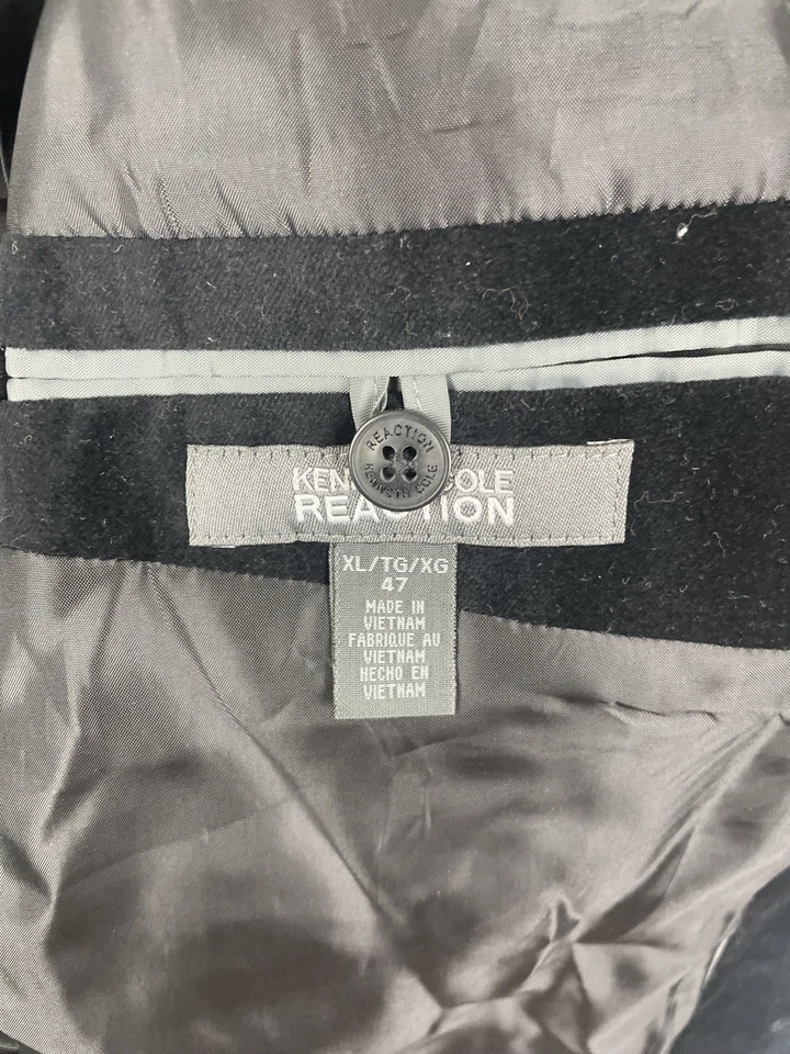 KENNETH COLE военного стиля Неру Blazer куртка Sport пальто черный бархат XL 47 - Изображение 4 из 4