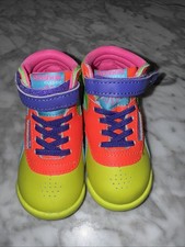 Reebok FreeStyleHI Kids Size 4 Multi-Color Leather Shoes High Tops Retro 80s 90s