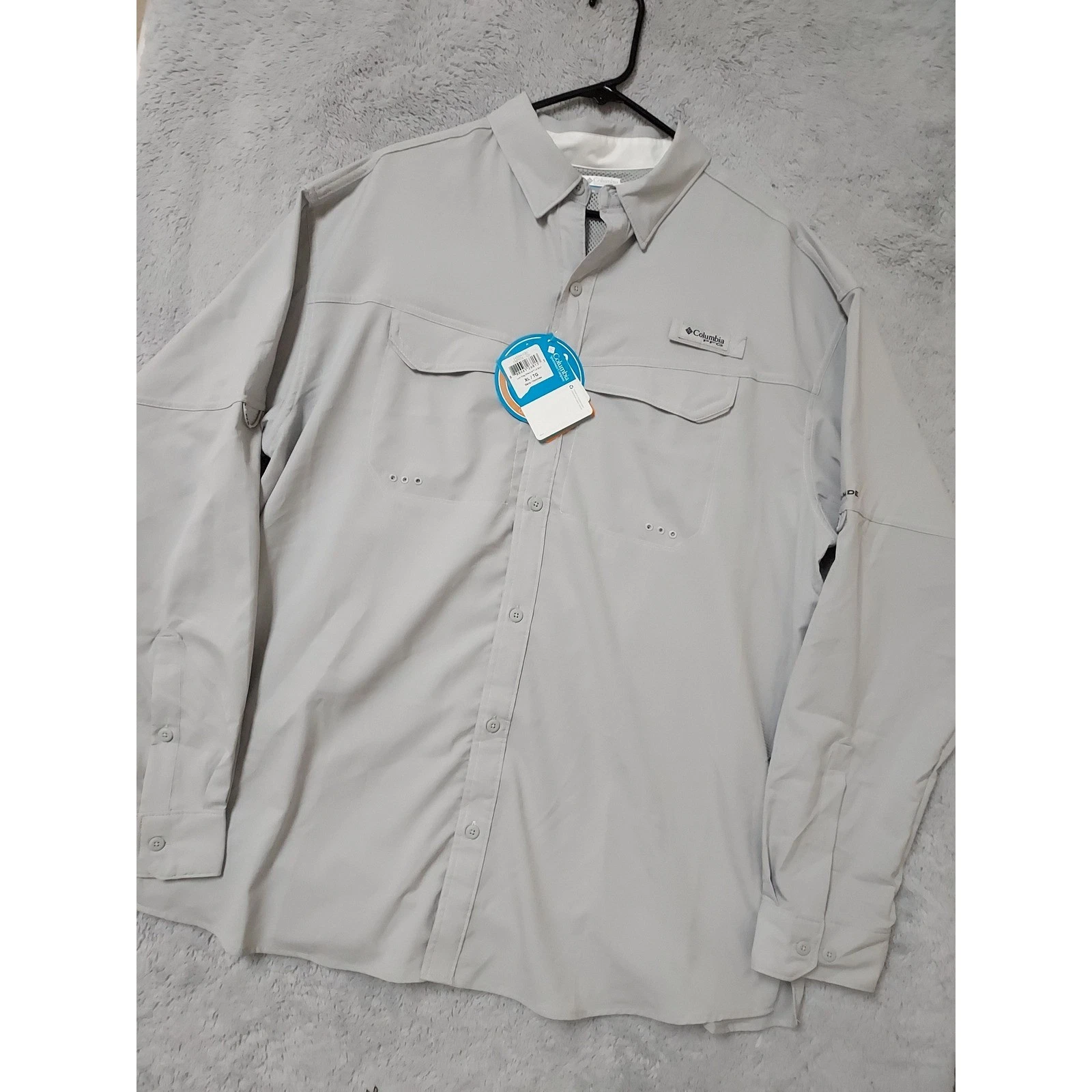 NEW Columbia PFG Shirt Mens XL Low Drag Offshore Fishing Omni Shade Gray Beach