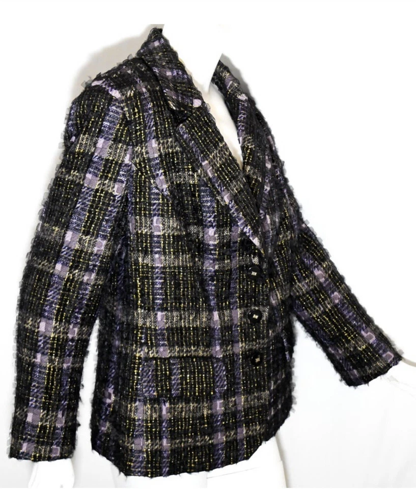 Chaqueta Escada Tweed Tono Púrpura, Negro y Dorado Hilo Talla 36 (pequeña/mediana) Foto 2 de 4