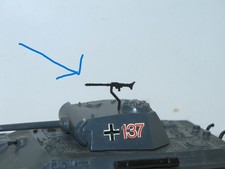 R136 Solido, 1 Maschinengewehr MG S Harz Schwarz Panzer Panther Militär Deutsch