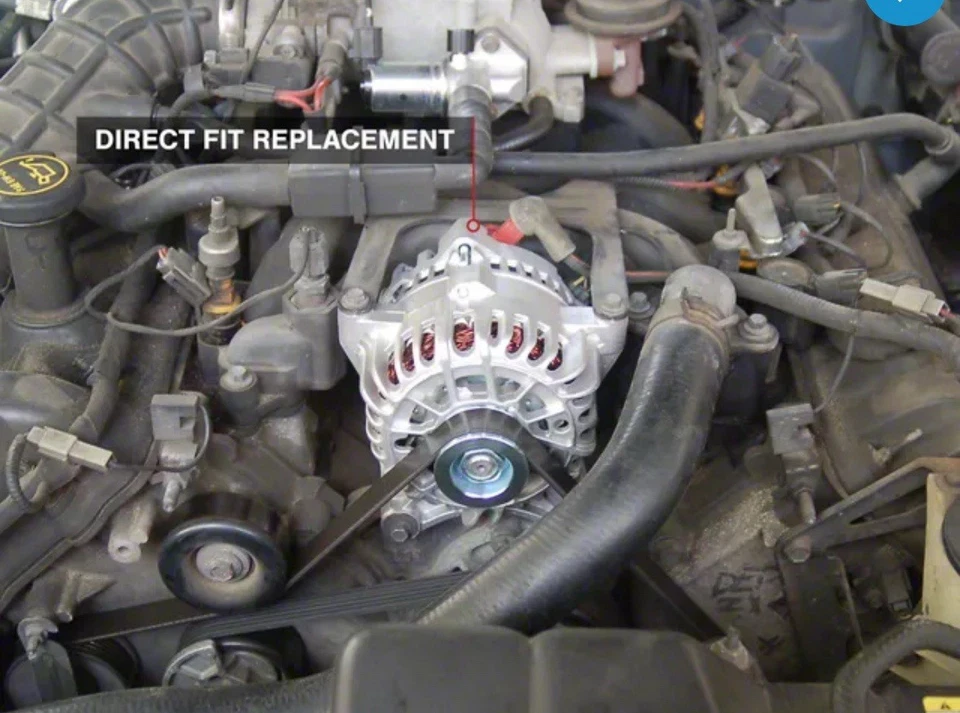 Генератор переменного тока SR Performance; 130 А Подходит для Mustang GT 1999-04 годов выпуска - Изображение 3 из 4