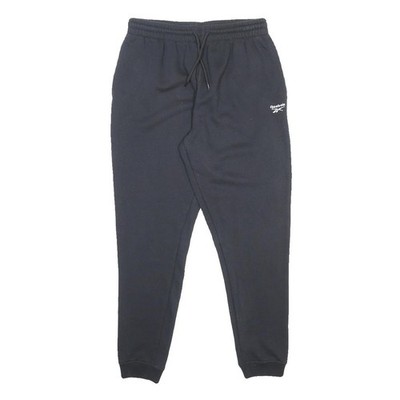 REEBOK Herren Jogger Schwarz M W30 L27 Slim Tapered Baumwoll-Mix Freizeithose