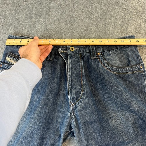 Diesel Jeans Mens 36 32 Relaxed Straight Loose Baggy Dark Wash Blue Vtg Arker FP - Picture 7 of 13