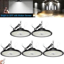 5 Pack 300W UFO LED High Bay Light with Motion Sensor Smart High Bay LED Light