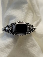 Vintage 925 ND Sterling Silver Black Onyx Ring Womens Size 7
