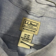 LL Bean Mens Shirt Size XXL Blue Slightly Fitted 100% Linen Beach Travel Y2K