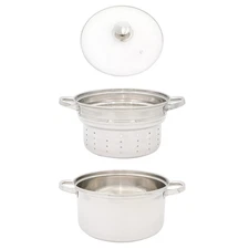 Gold Coast 4 Qt Multi-Cooker Aluminum Stockpot, Pasta Pot Insert and Glass Lid