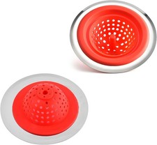 Kitchen Sink Drain Strainer, 2PCS Silicone Sink Stopper, Sink Filter Plugs
