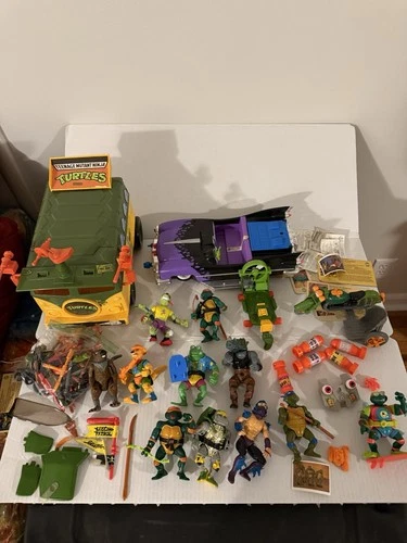 vintage Teenage Mutant Ninja Turtles Lot: Figures, Vehicles And Accessories