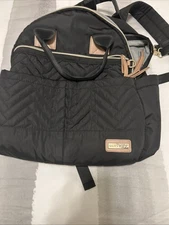 Skip Hop Black Backpack Diaper Bag Quilted Faux Leather Trim *No Accessories *